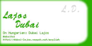lajos dubai business card